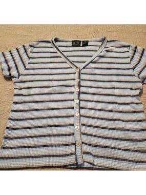Vintage 90s American Outpost Striped Short Sleeve